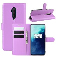  OnePlus 7T Pro - Litchi Pl&aring;nboksfodral - Lila - Teknikhallen.se