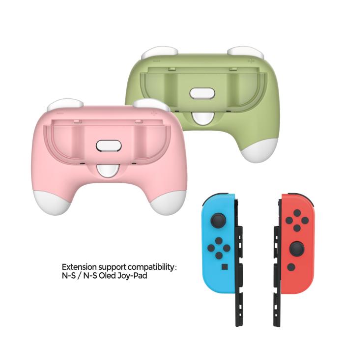 Bild 3, DOBE DOBE Nintendo Switch 2 st Joy-Con Grepp Rosa / Grön - Teknikhallen.se