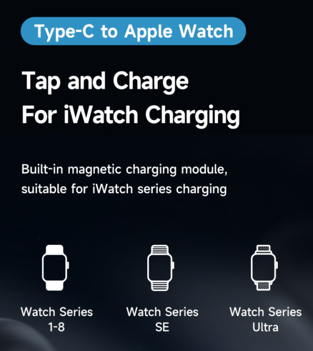 Bild 7, MCDODO Mcdodo 1.2m 3in1 USB-C Till USB-C 100W/Lightning/Apple Watch - Teknikhallen.se