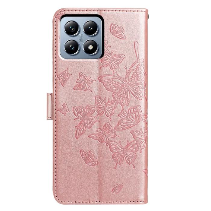 Bild 6,  Xiaomi 15T Fodral Med Fjäril Tryck Roséguld - Teknikhallen.se