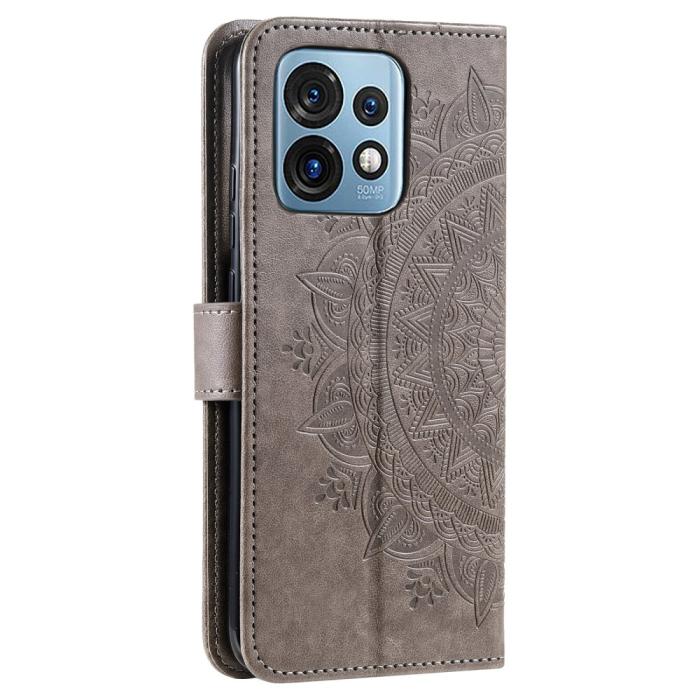 Bild 6,  Motorola Edge 40 Pro 5G Fodral Mandala Läder Grå - Teknikhallen.se