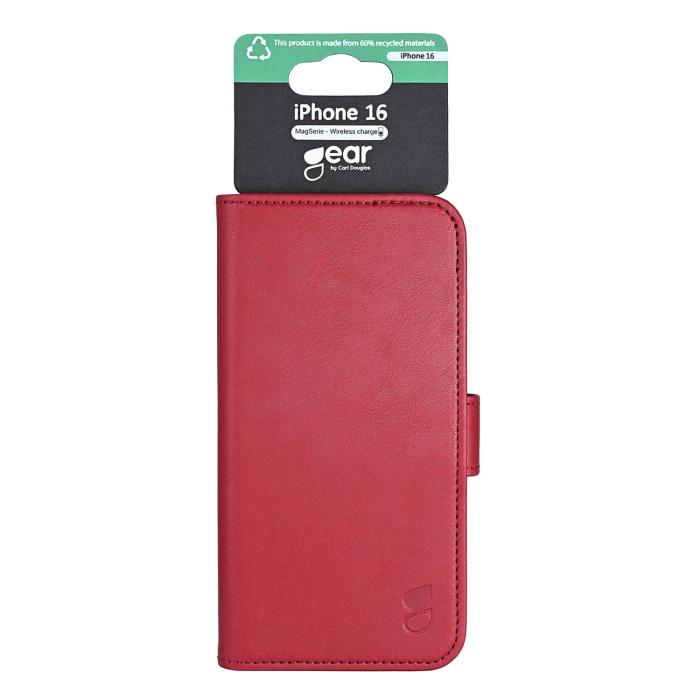 Bild 5, Gear Gear iPhone 16 Fodral MagSeries Läder Deep Red - Teknikhallen.se