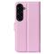  Samsung Galaxy S23 FE Fodral Litchi Textur Ljus Rosa - Teknikhallen.se