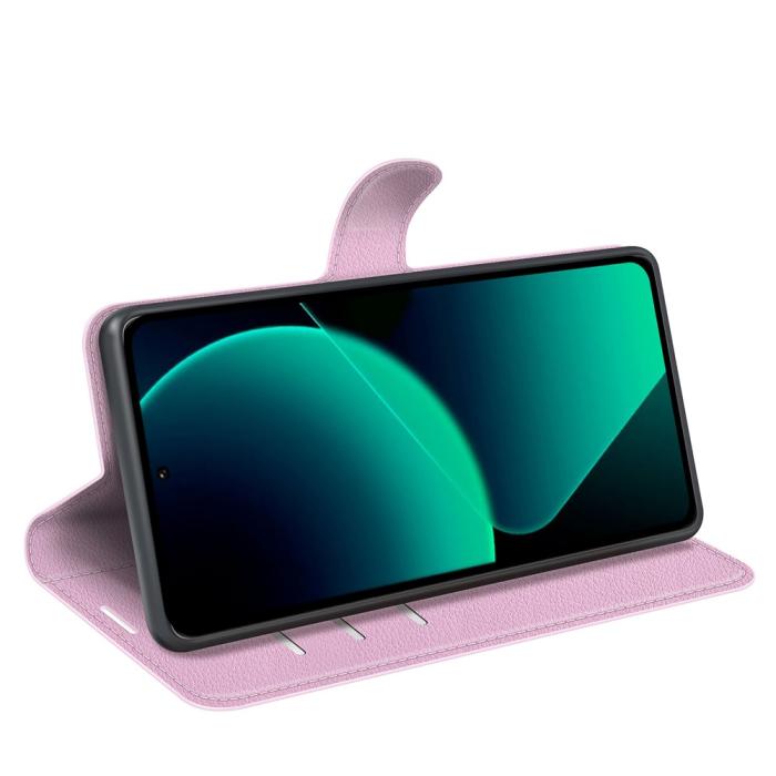 Bild 3,  Xiaomi 13T / 13T Pro Fodral Litchi Läder Ljus Rosa - Teknikhallen.se