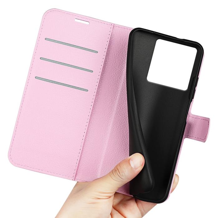 Bild 4,  Xiaomi 13T / 13T Pro Fodral Litchi Läder Ljus Rosa - Teknikhallen.se