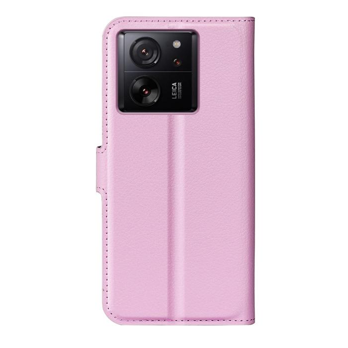 Bild 6,  Xiaomi 13T / 13T Pro Fodral Litchi Läder Ljus Rosa - Teknikhallen.se