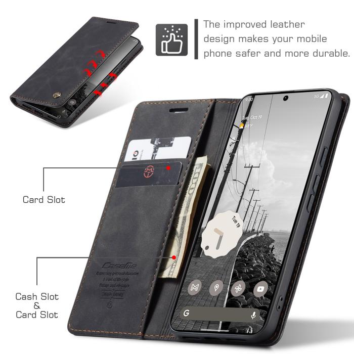 Bild 3, CASEME CASEME Google Pixel 11 Pro XL Fodral RFID Läder Svart - Teknikhallen.se