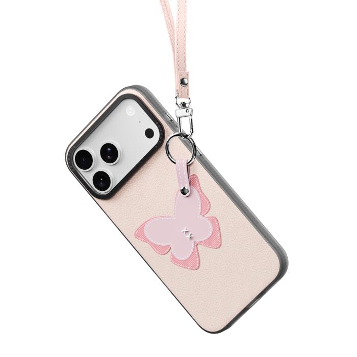 Bild 3, DUX DUCIS DUX DUCIS iPhone 18 Pro/17 Pro Skal PU-Läder Fjäril Ljusrosa - Teknikhallen.se