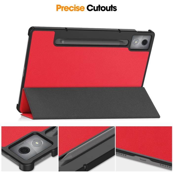 Bild 4,  Lenovo Idea Tab Pro Fodral Tri-Fold Läder Röd - Teknikhallen.se