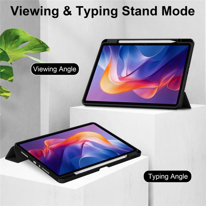 Bild 3,  Xiaomi Redmi Pad 2 Fodral Tri-Fold Hybrid Svart - Teknikhallen.se