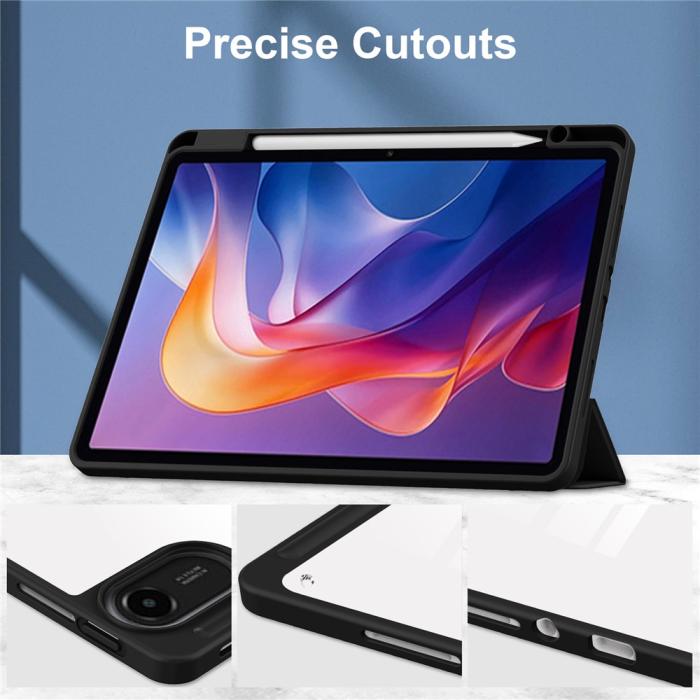 Bild 4,  Xiaomi Redmi Pad 2 Fodral Tri-Fold Hybrid Svart - Teknikhallen.se