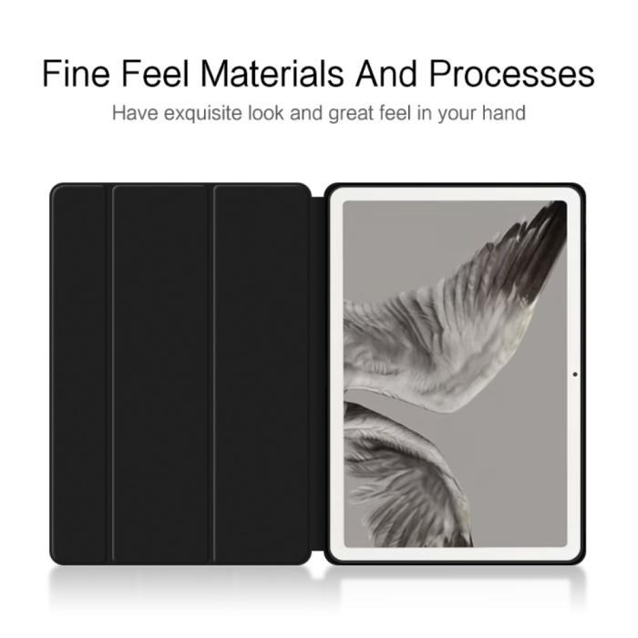 Bild 2,  Google Pixel Tablet Fodral Tri-Fold Läder Svart - Teknikhallen.se