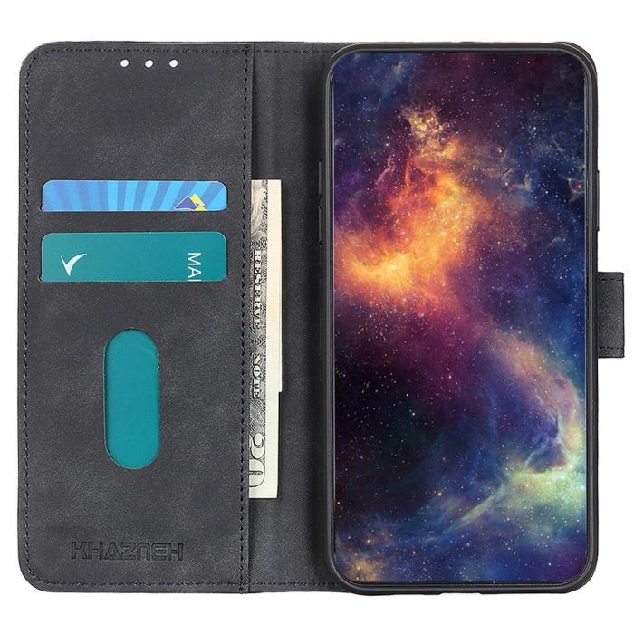 Bild 2, KHAZNEH KHAZNEH Motorola Moto G32 Fodral Retro Läder Svart - Teknikhallen.se