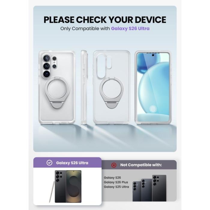 Bild 4, Supcase Supcase Samsung Galaxy S26 Ultra Skal MagSafe Cosmo Frost Clear - Teknikhallen.se
