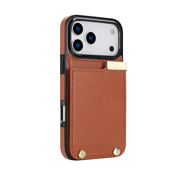 Bild 3,  iPhone 18 Pro Max/17 Pro Max Skal med Kortfack Brun - Teknikhallen.se