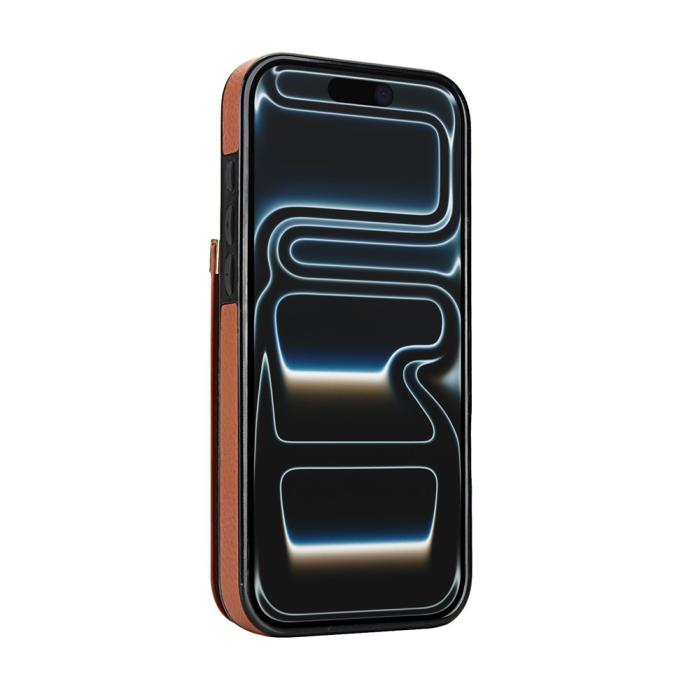 Bild 4,  iPhone 18 Pro Max/17 Pro Max Skal med Kortfack Brun - Teknikhallen.se