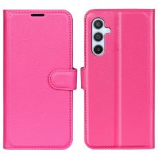  Samsung Galaxy A54 5G Fodral Litchi L&auml;der Rosa - Teknikhallen.se