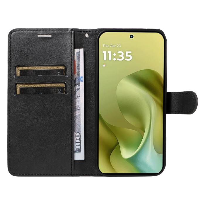 Bild 2,  Motorola Moto G86 Power / G86 5G Fodral Läder Svart - Teknikhallen.se