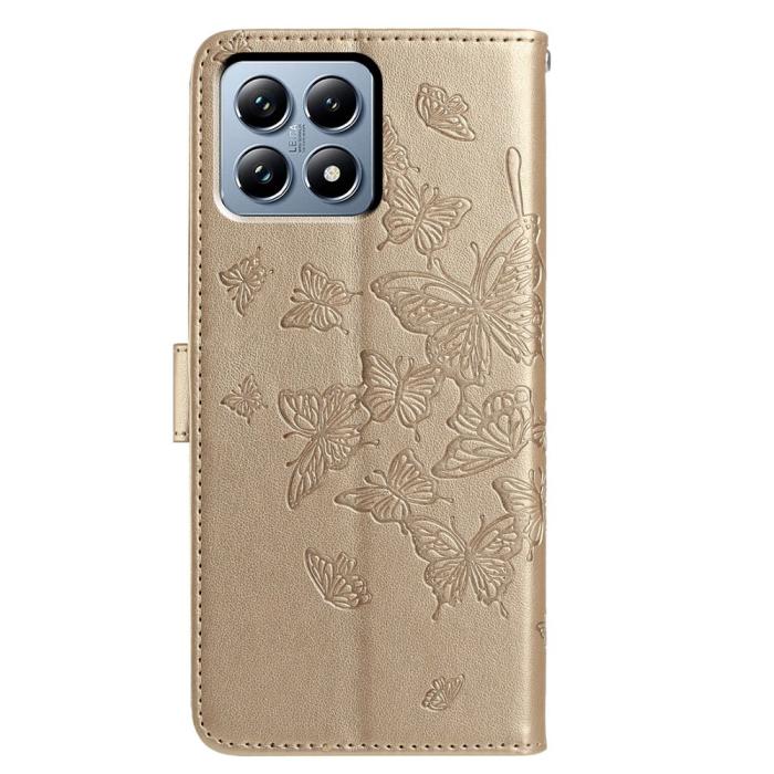 Bild 6,  Xiaomi 15T Fodral Med Fjäril Tryck Guld - Teknikhallen.se