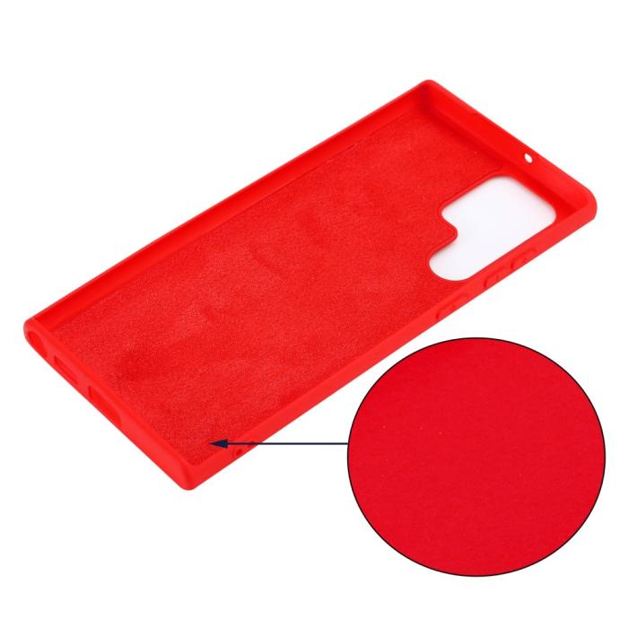 Bild 4,  Samsung Galaxy S22 Ultra Skal Liquid Silikon Snodd Röd - Teknikhallen.se