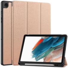  Samsung Galaxy Tab A9 Plus Fodral Tri-Fold Pennh&aring;llare Ros&eacute;guld - Teknikhallen.se