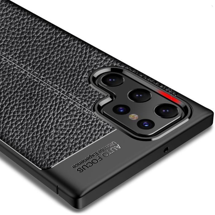 Bild 5,  Samsung Galaxy S22 Ultra Skal Litchi Textur Blå - Teknikhallen.se