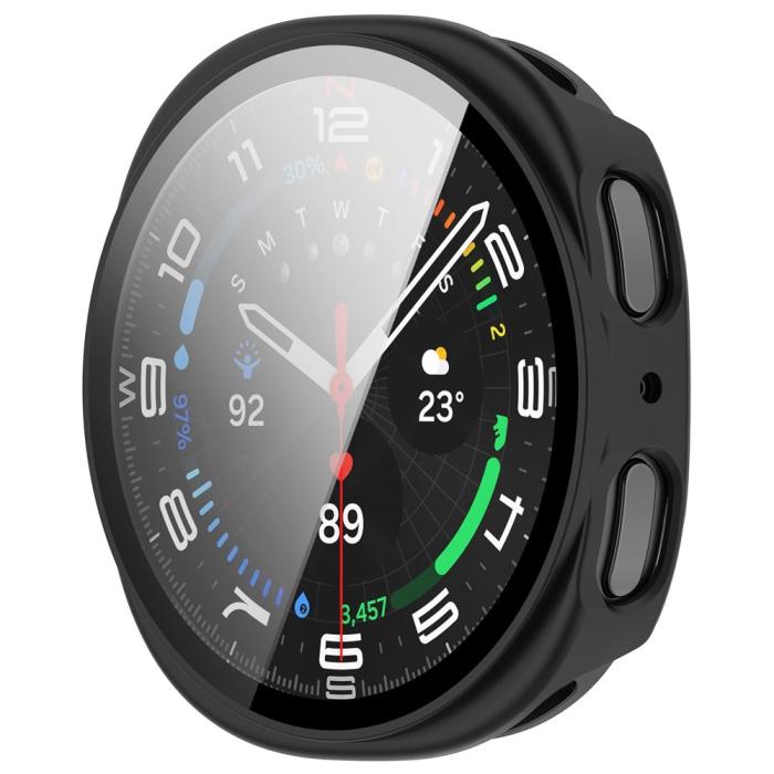 Bild 2,  Samsung Galaxy Watch 8 44 mm Skal Med Skärmskydd Svart - Teknikhallen.se