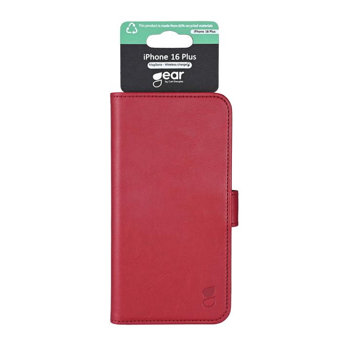 Bild 5, Gear Gear iPhone 16 Plus Fodral MagSeries Läder Deep Red - Teknikhallen.se