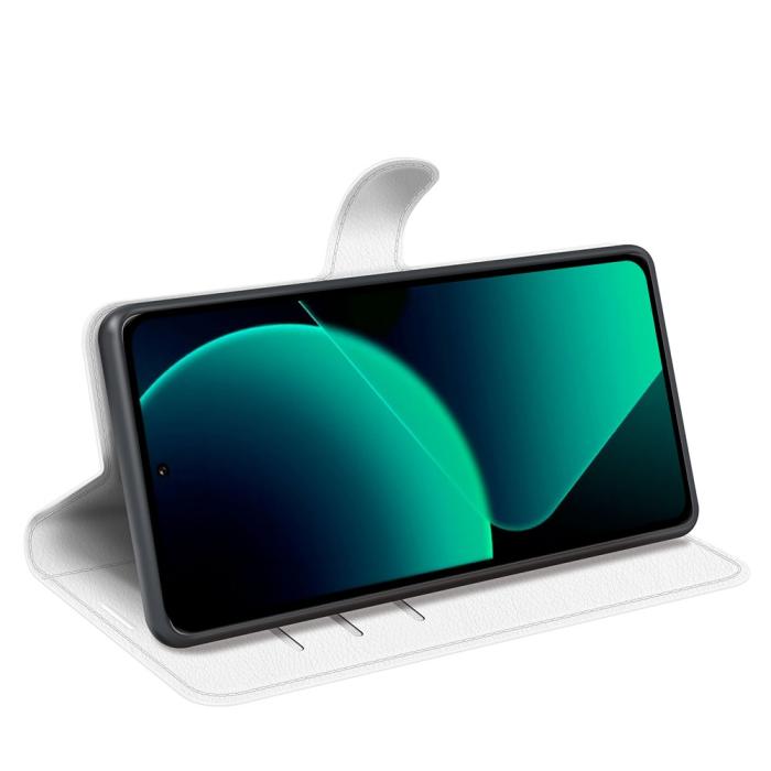 Bild 3,  Xiaomi 13T / 13T Pro Fodral Litchi Läder Vit - Teknikhallen.se