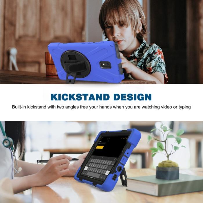 Bild 6,  Samsung Galaxy Tab Active 3 Skal Hybrid Kickstand Rem Blå - Teknikhallen.se