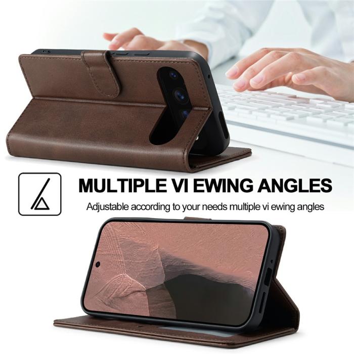 Bild 5, LC.IMEEKE LC.IMEEKE Google Pixel 11/11 Pro Fodral Läder Brun - Teknikhallen.se