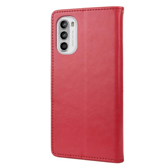 Bild 3,  Motorola Moto G52/G82 Fodral Blommigt Tryck Röd - Teknikhallen.se