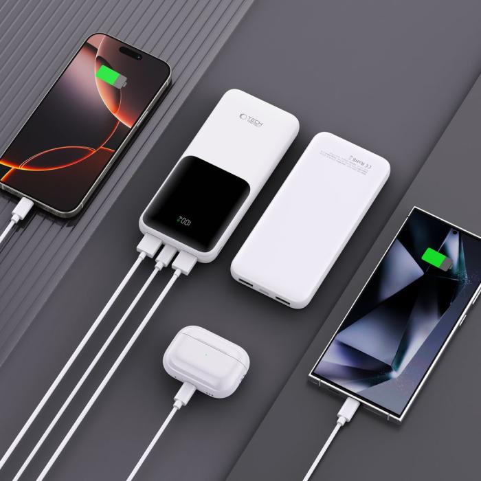 Bild 6, Tech-Protect Tech-Protect 10000 mAh 22.5W Powerbank Vit - Teknikhallen.se
