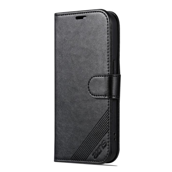 Bild 2, AZNS AZNS iPhone 15 Pro Fodral Läder Svart - Teknikhallen.se