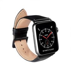 Buffalo Buffalo Apple Watch 42/41/40/38 mm Armband &Auml;kta L&auml;der Svart - Teknikhallen.se