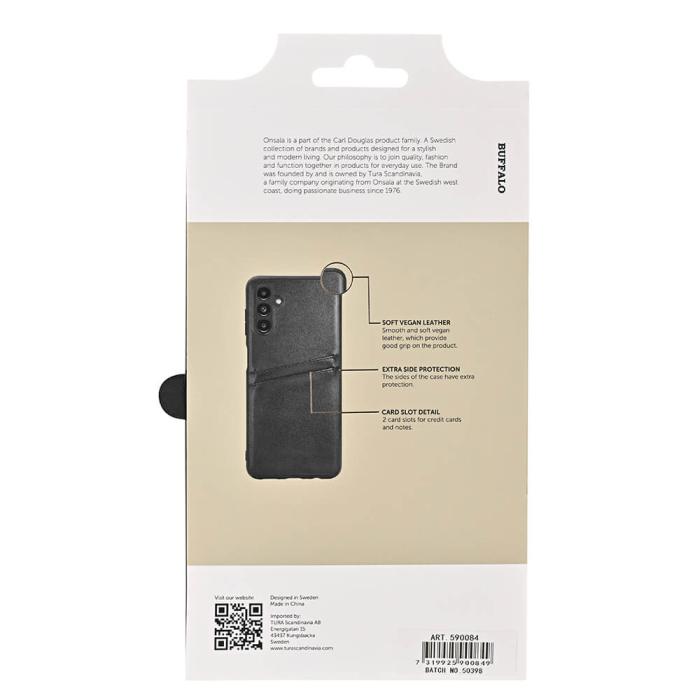 Bild 4, Buffalo Buffalo Samsung Galaxy A13 5G / A04s Skal Läder Med 2 Kortfack Svart - Teknikhallen.se