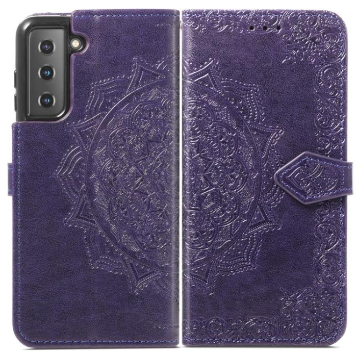 Bild 2,  Samsung Galaxy S22 Fodral Mandala Läder Lila - Teknikhallen.se