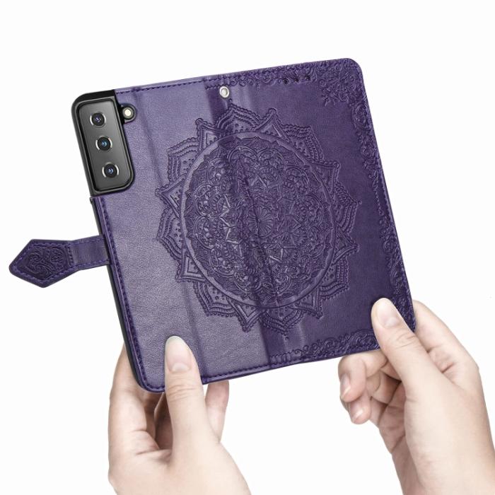 Bild 5,  Samsung Galaxy S22 Fodral Mandala Läder Lila - Teknikhallen.se