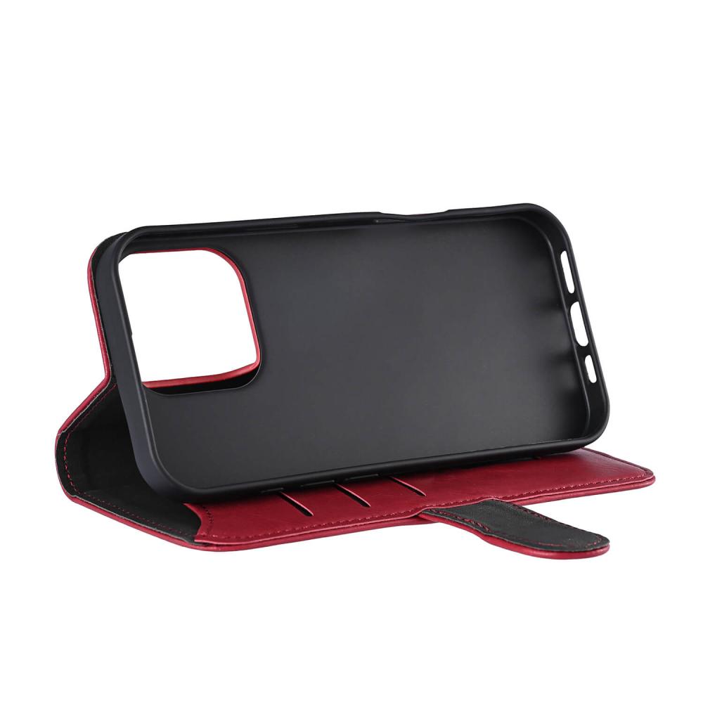 Gear Gear iPhone 16 Pro Fodral MagSeries Läder Deep Red - Teknikhallen.se