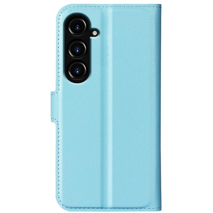 Bild 6,  Samsung Galaxy S23 FE Fodral Litchi Textur Ljus Blå - Teknikhallen.se