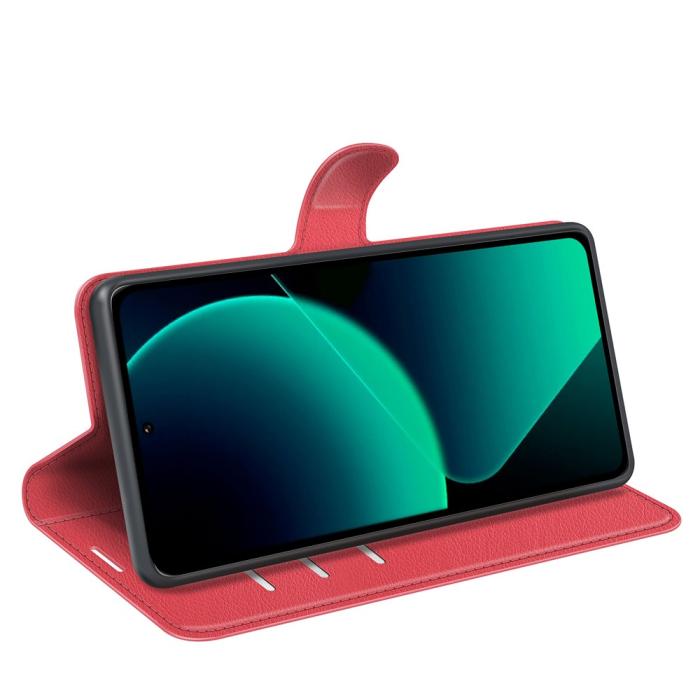 Bild 3,  Xiaomi 13T / 13T Pro Fodral Litchi Läder Röd - Teknikhallen.se