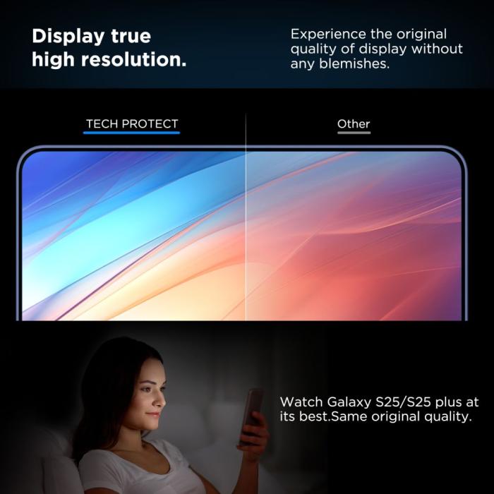 Bild 4, Tech-Protect Tech-Protect Galaxy S25 Plus 2-PACK Skärmskydd QuickSet+ Härdat Glas - Teknikhallen.se