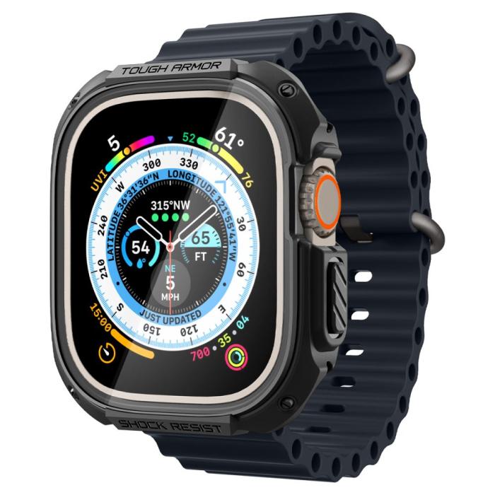 Bild 3, Spigen Spigen Apple Watch Ultra 49 mm Skal Tough Armor Svart - Teknikhallen.se