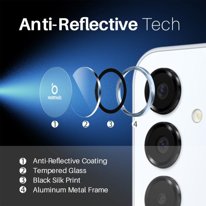 Bild 4, NORTHJO NORTHJO Samsung Galaxy A16 Linsskydd Härdat Glas Blå - Teknikhallen.se