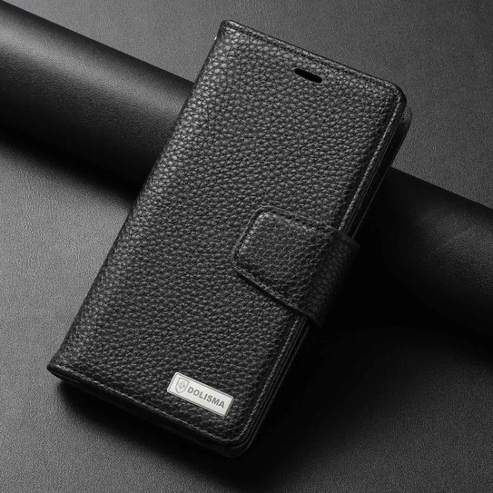 Bild 2,  iPhone 14 2in1 Litchi Magnet Fodral / Skal Svart - Teknikhallen.se