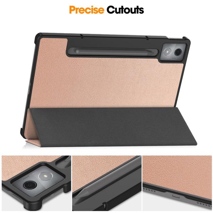 Bild 4,  Lenovo Idea Tab Pro Fodral Tri-Fold Läder Roséguld - Teknikhallen.se