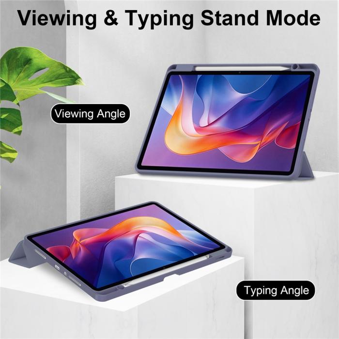 Bild 3,  Xiaomi Redmi Pad 2 Fodral Tri-Fold Hybrid Lila - Teknikhallen.se