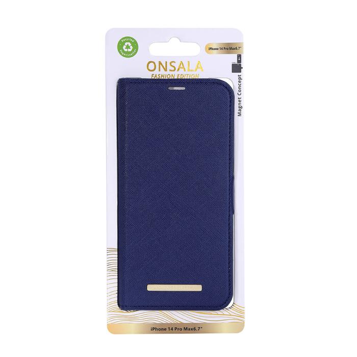 Bild 2, Onsala ONSALA iPhone 14 Pro Max Fodral ECO Navy Blue - Teknikhallen.se