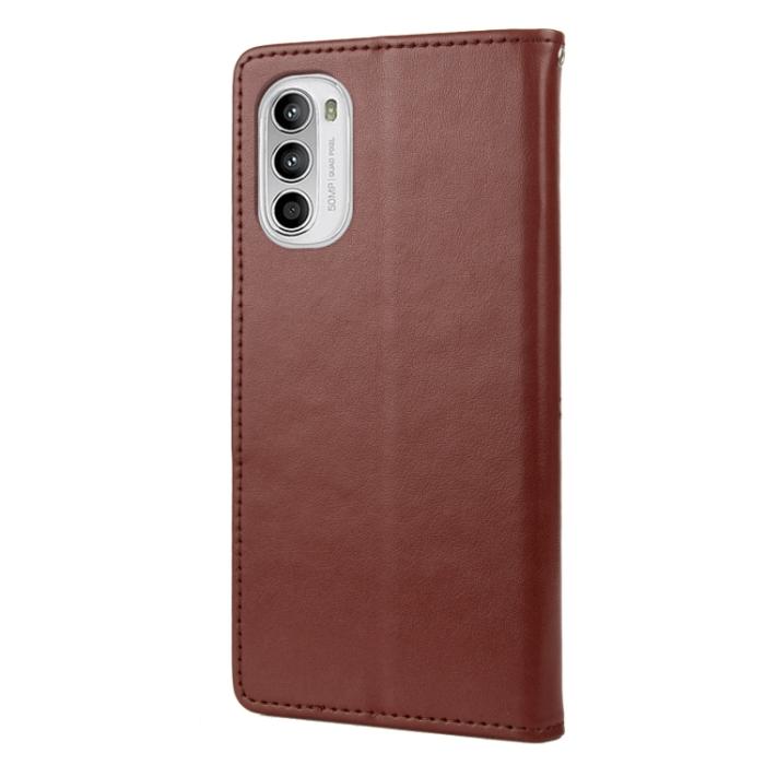 Bild 3,  Motorola Moto G52/G82 Fodral Blommigt Tryck Brun - Teknikhallen.se