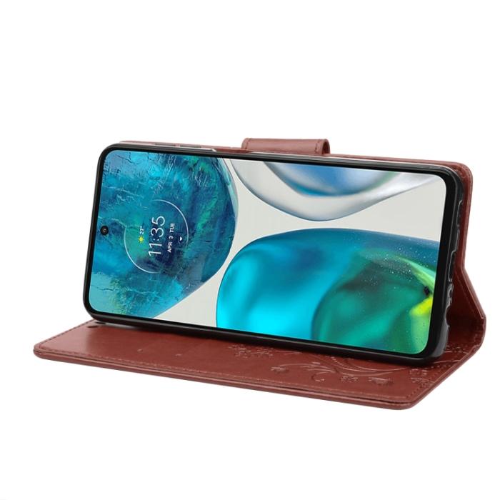 Bild 5,  Motorola Moto G52/G82 Fodral Blommigt Tryck Brun - Teknikhallen.se